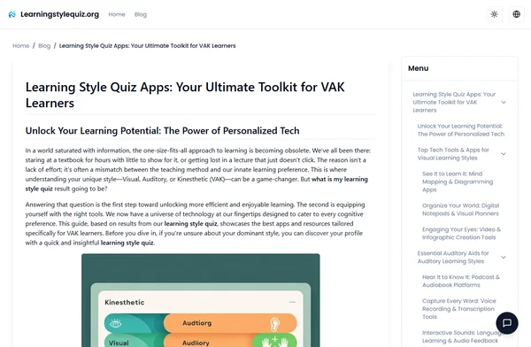 تطبيقات اختبار أنماط التعلم: مجموعتك النهائية للمتعلمين بأسلوب VAK