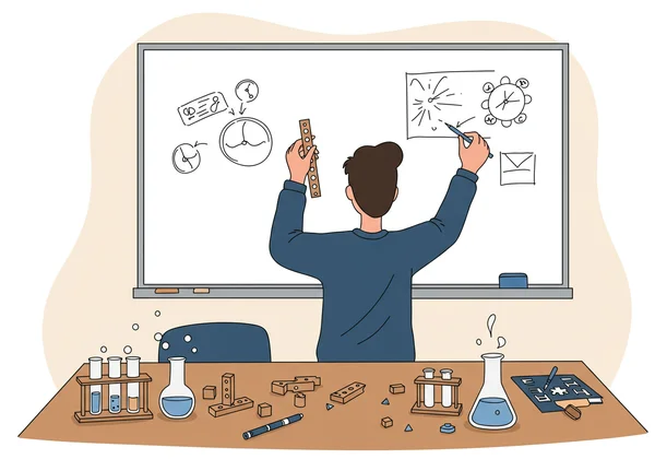 Person learning through a hands-on activity.