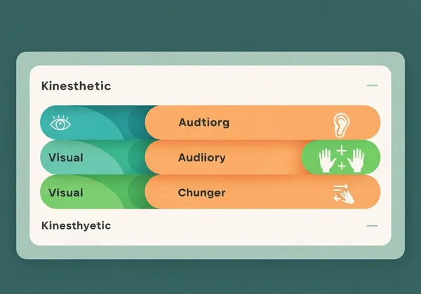 A screen showing learning style quiz results, VAK profiles